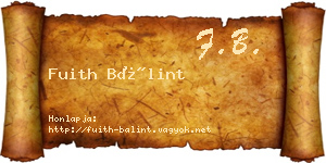 Fuith Bálint névjegykártya